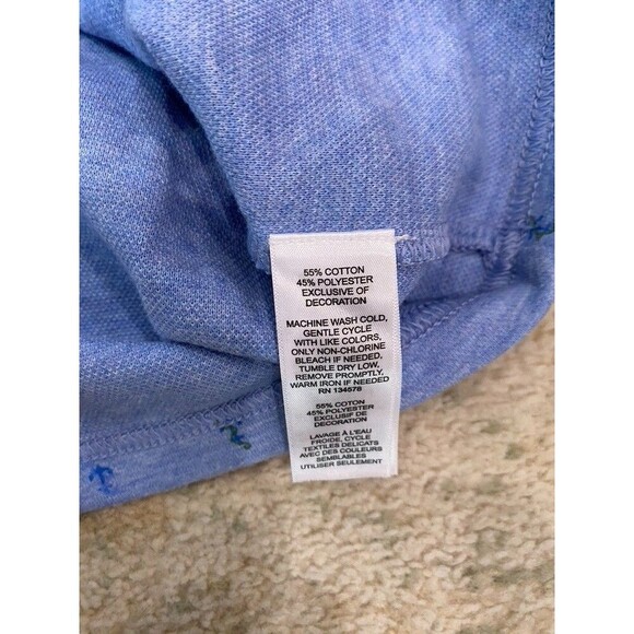 Vineyard Vines Half Zip Sweater Mens Medium Blue Pullover Whale Anchors Cotton - Picture 6 of 9